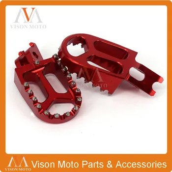 Billet MX Wide Foot Pegs Rests Pedals For Honda CR125 CR250 CR500 CRF450X CRF230F CRF250R CRF250X CRF450R Dirt Bike Enduro