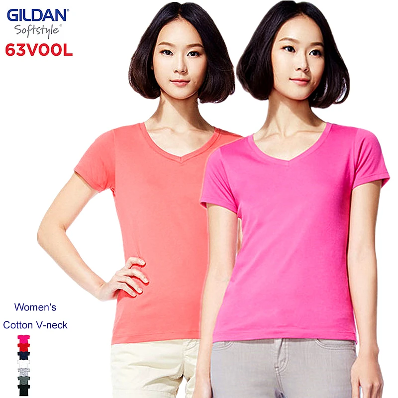 plain white t shirt women's v neck