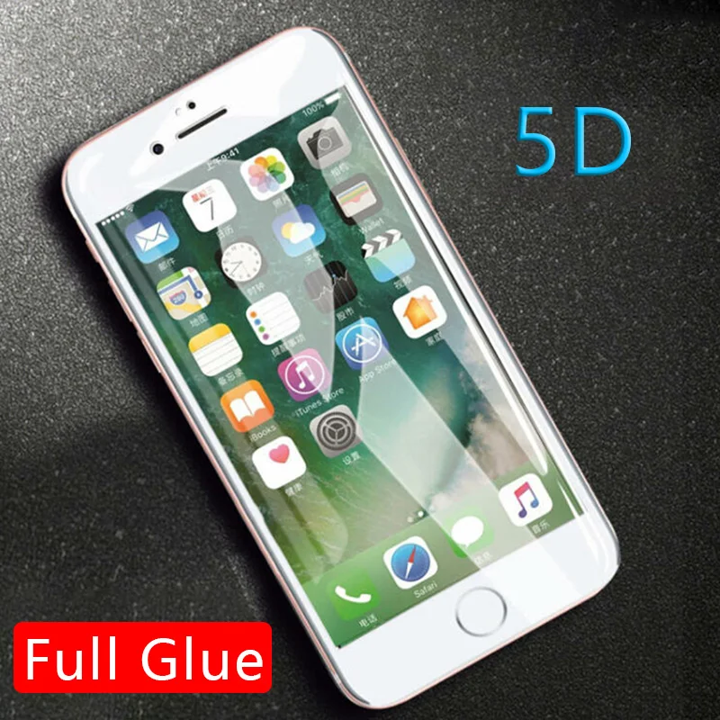 

5d full glue tempered glass for iphone 6 6s 7 8 plus x xr xs max case protective screen protector safety tremp on i phone 6 s s6