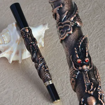 

JINHAO 41 DRAGON EMBOSS MEDIUM NIB FOUNTAIN PEN COPPER BRASS SILVER GOLDEN GREY FOR CHOOSE BUSINESS BEST GIFT FREE SHIPPING