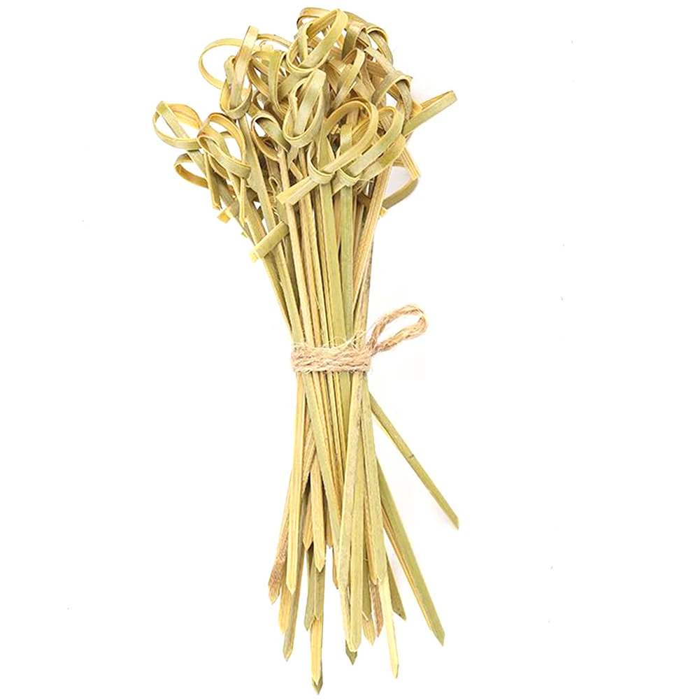 Household Eco-friendly Handmade Bamboo Stick Knot Dining Food Tableware Skewers Sticks Restaurant Fruits Disposable | Дом и сад