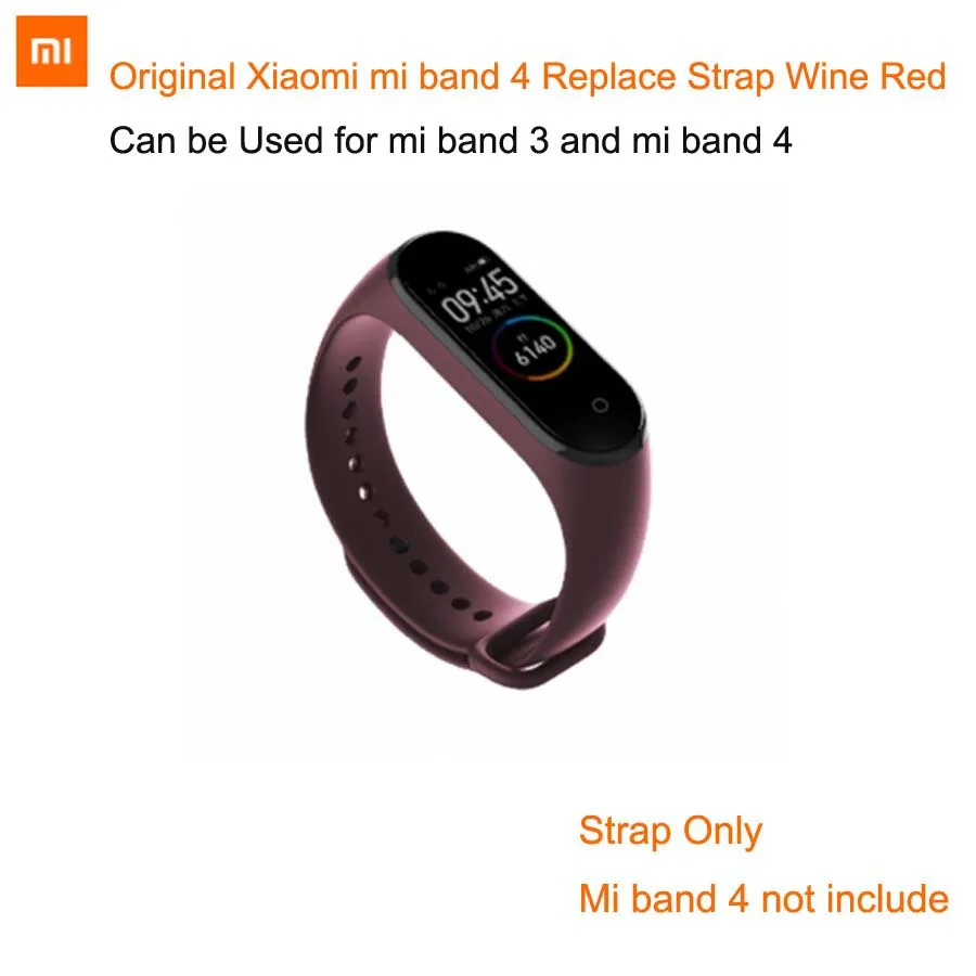 xiaomi mi ремешок с 4 ремешками для mi Band 4 и xiaomi band 3, цветной сменный браслет на запястье 3 mi band 4 - Цвет: mi band Strap Red