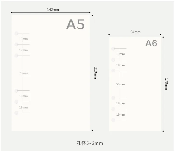 A5/A6 6 отверстий спираль блокнот внутренние страницы для Filofax DIY журнал путешествий; Записная книжка вкладыш наполнители планировщик Биндер без крышки