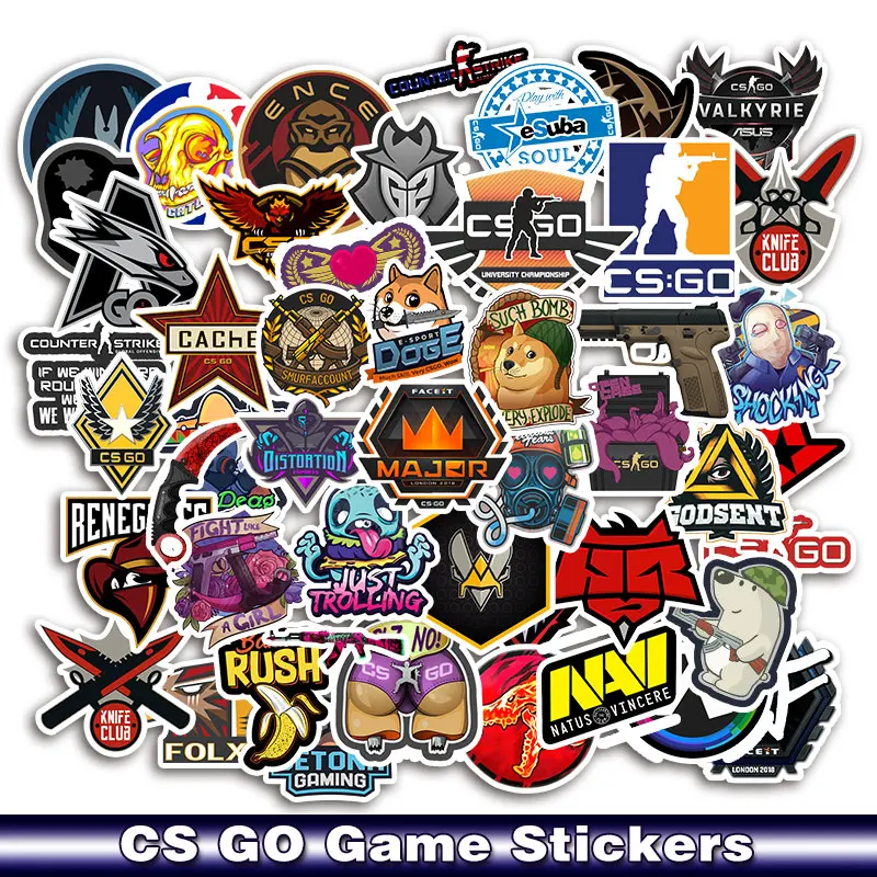 50pcs/pack Pvc Cs Go Game Funny Stickers Toys Luggage Waterproof Sticker  For Kids Gift Moto Car & Suitcase Cute Laptop Decals - Sticker - AliExpress