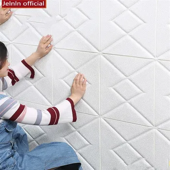 

3d geometric pattern soft wall stickers study room dining room bedroom kids room waterproof anti-collision foam wall stickers