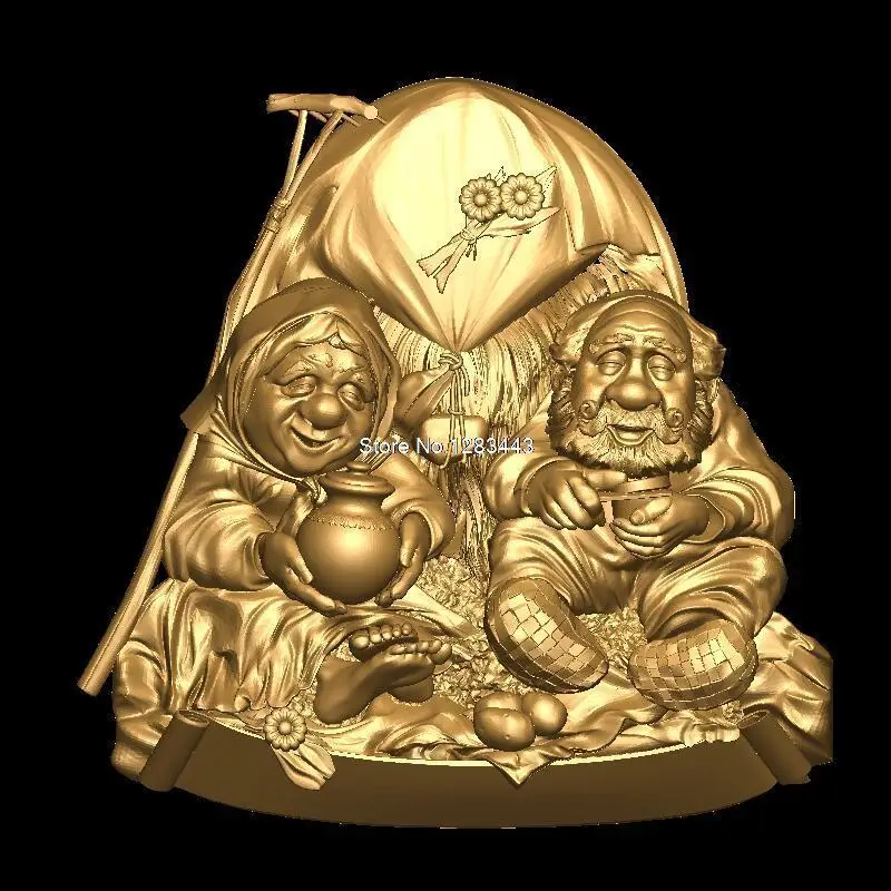 

Ded_da_Baba 3D Model STL relief for cnc STL format Furniture 3D STL format furniture decoration