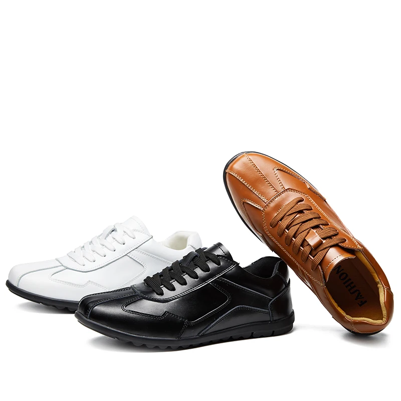 Branco Primavera Couro De Sapatos Para Black Casual Novas Condução Tênis Chegam Homens Sapato Retro Plataforma Outono brown Oxfords 2019 Misalwa Escritório white ptIqOwx