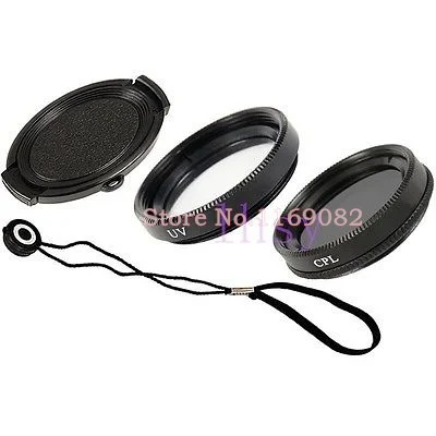 4 in1 43 49 52 55 58 62 67 72 77MM lens cap Cover + UV Filter CPL filter Anti-lost rope For 5D2 5D3 5D4 60D 1DX 6D D810 D800 | Электроника