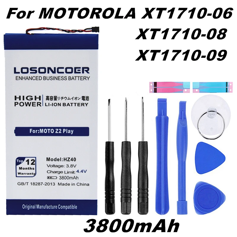 

3800mAh HZ40 Battery for Motorola MOTO Z2 Play XT1710-08 XT1710 Battery XT1710-09 XT1710-11