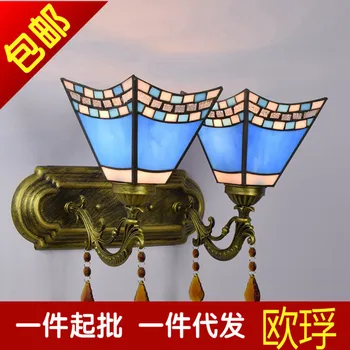 

fashion tiffany Mediterranean Mermaid mirror light fashion rustic wall lamp bed lamps