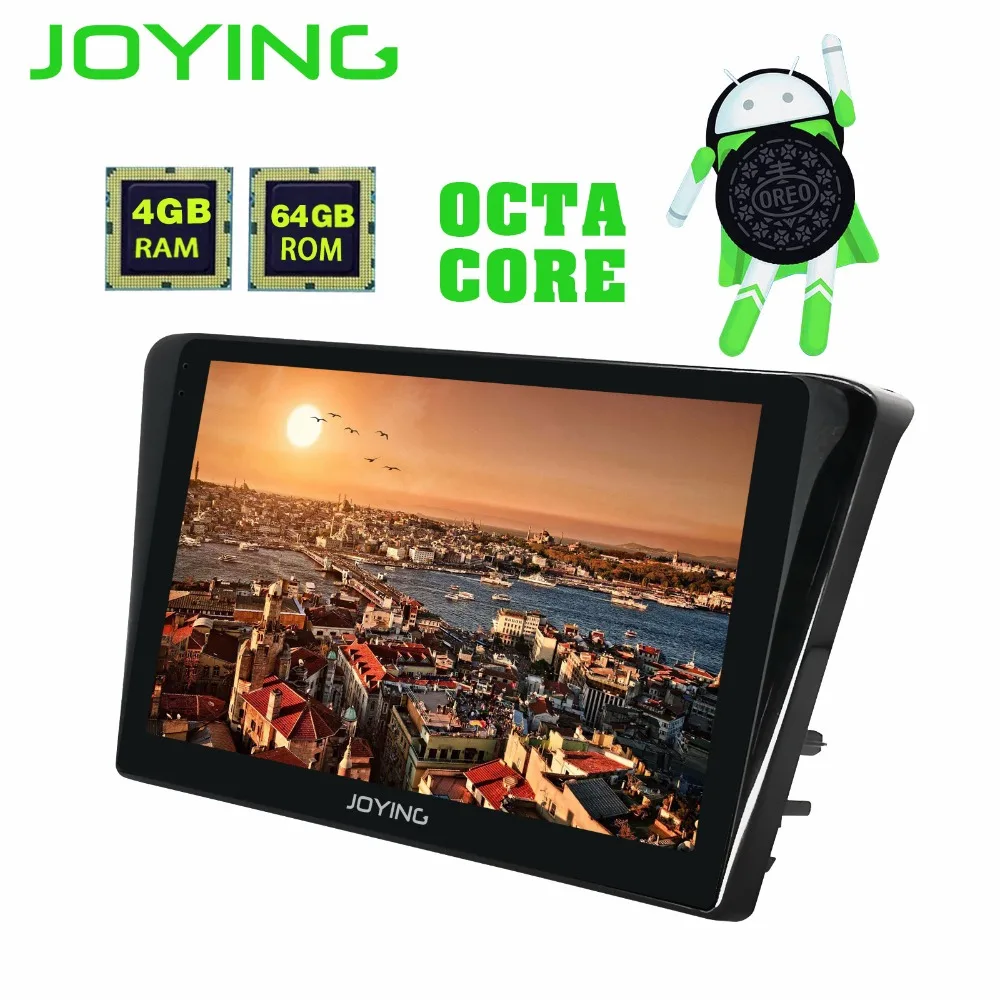 Discount JOYING 10.1" IPS Screen Octa Core Android 8.0 GPS Navigation Car Stereo Multimedia Player Radio Head unit for Peugeot 408 2014+ 3