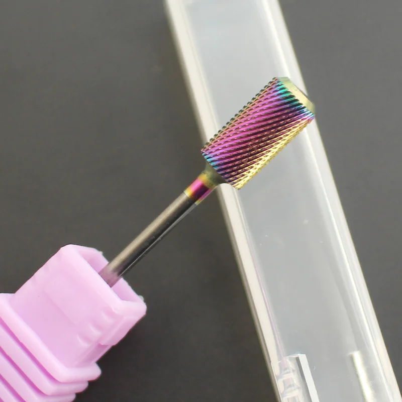 1pc Rainbow Color Carbide Nail Drills Bit Cuticle Clean Drill Electric