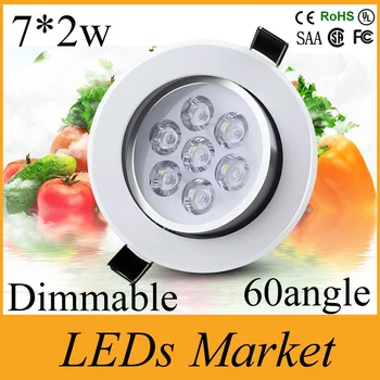 

High Power 14W 12000LM Led Ceiling Downlight Recessed 7*2w Dimmable Led Down Lights indoor led Lighting 110-240v +Driver UL CE