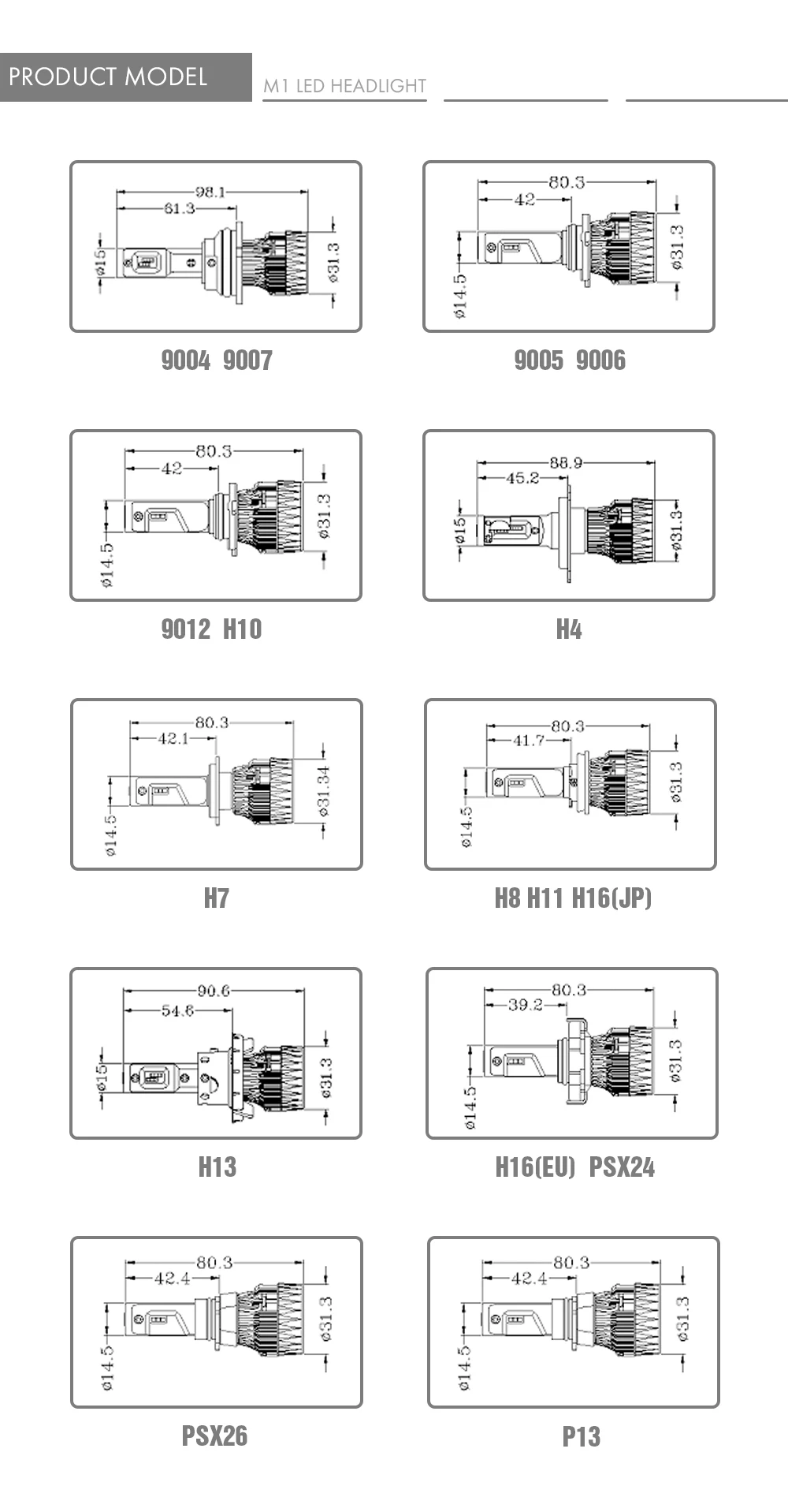 Xenplus H7 светодиодный свет фар автомобиля cree чип 5000LM 6500 k h4 h11 hb3 hb4 h13 9006 9004 9007 12 V преобразования лампы