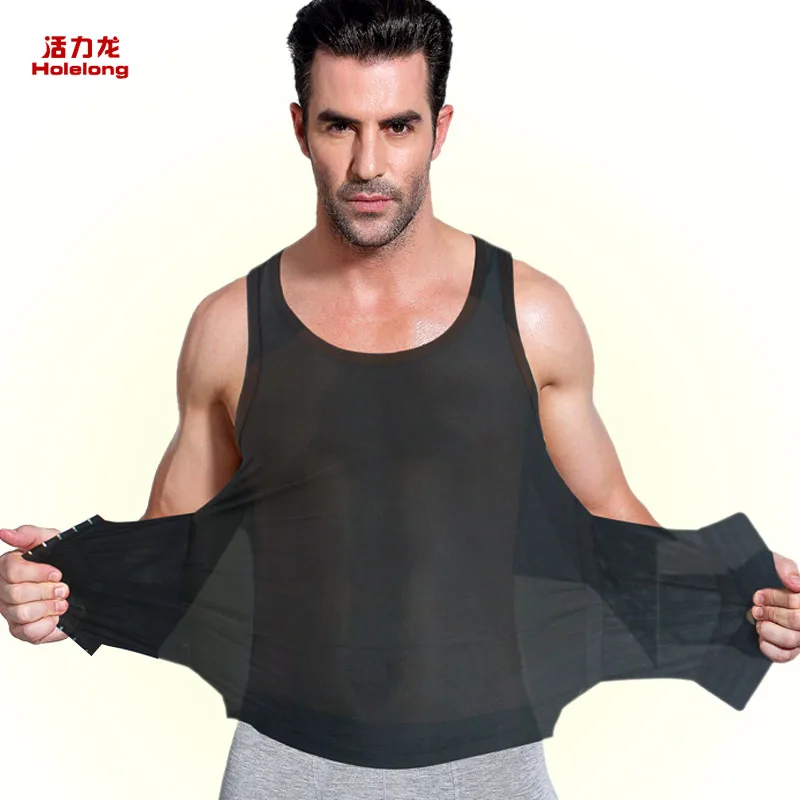 

HOLELONG brand mens waist slim spandex silk bodysuit leotards girdles body slimming shaper belt burn fat underwear lose weight