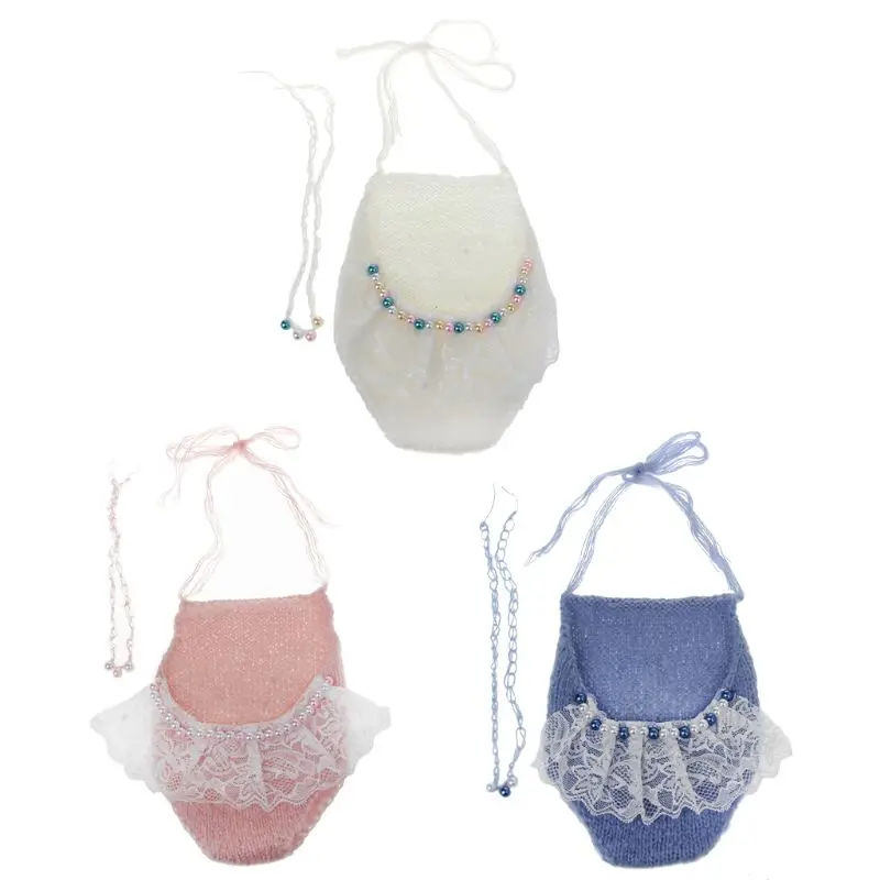 

Newborn Photography Props Mohair Pearl Headband and Mohair Pants Set Baby Photo Accessories MAY-9