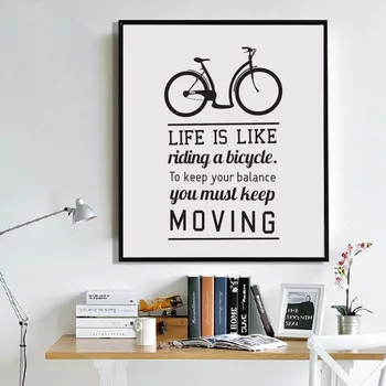 

Canvas Painting Bike Motivational Quotes Life is Bike.. Canvas Poster Print for living room bedroom home decoration