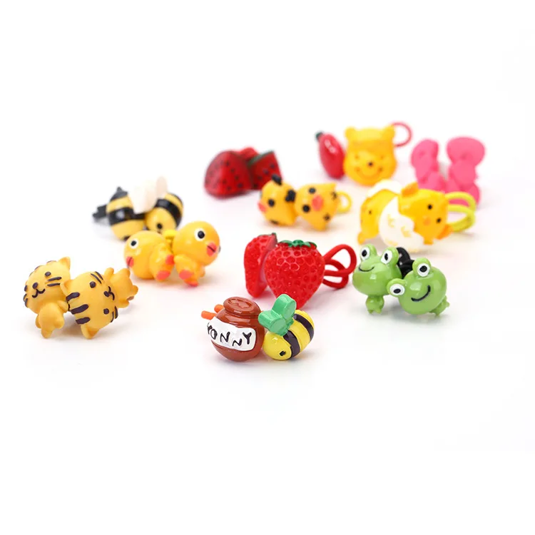 decorative beauty Fresh Bear Hair Rope Baby Cartoon Hair Circle Children Color Role ring Tasted Small Tire Hair Accessories