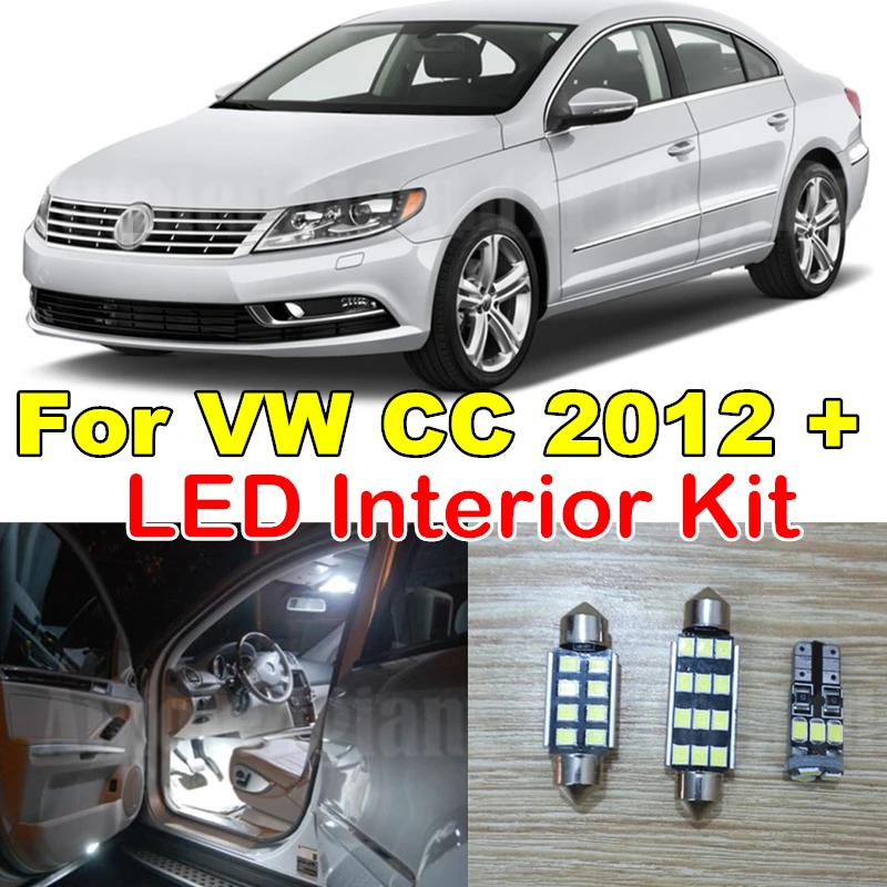 WLJH 11X Pure White Error Free Vanity Dome Trunk Light Kit For