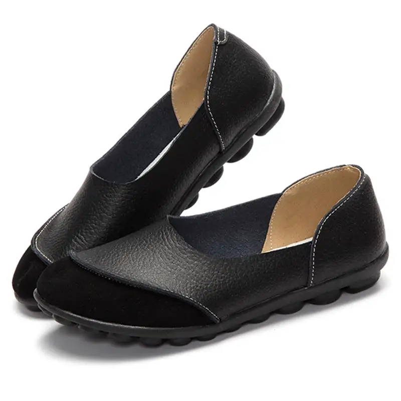

Spring Real Leather Loafers Women Flats Shoes Moccasins Soft Round Toe Ladies Footwear Summer Women Casual Shoes Female DC02