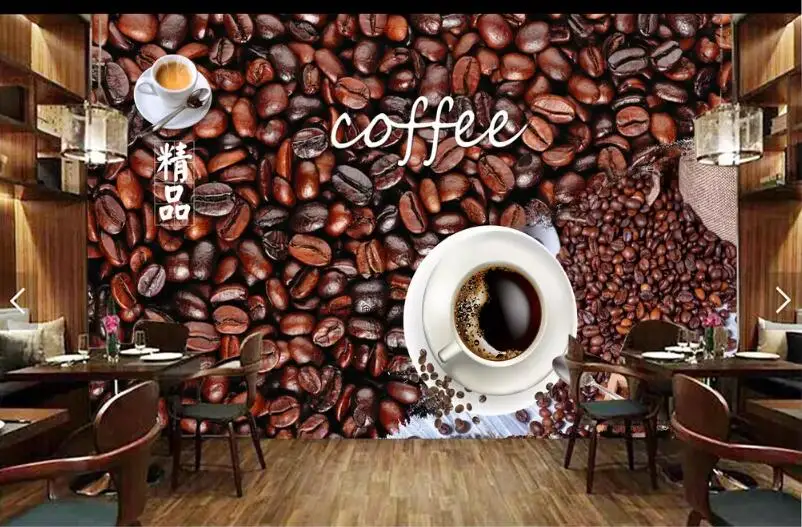 Beibehang 3d росписи обоев европейской и американской моды кофе в зернах фото обои, кофешоп бар украшения обои