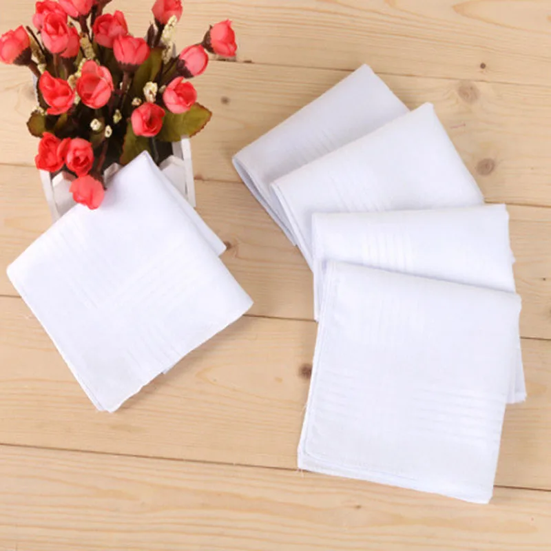 Новые носовые платки хлопок белое одноцветное карманное квадратное полотенце 40*40 см носовые платки на каждый день сплошной цвет карман