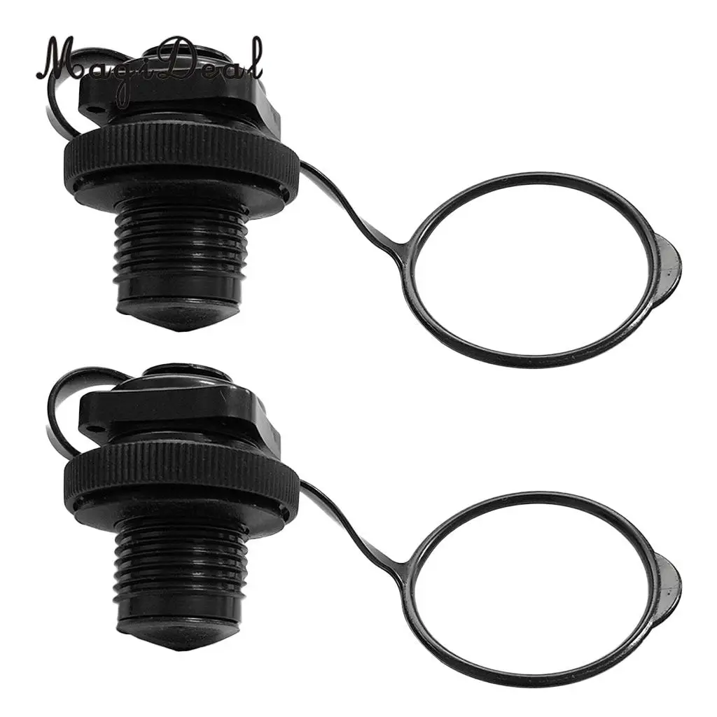 1 Pair Air Valve Caps Inflate Deflate Airlock Spiral Air Plugs Screw for Inflatable Fishing Boats Airbed Dinghy Yacht