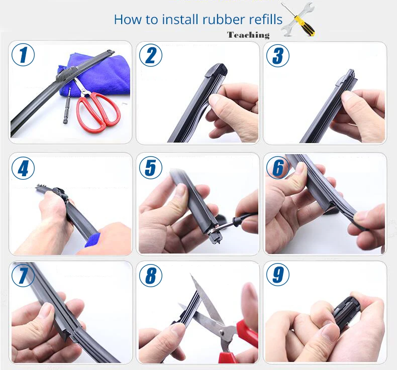 2Pairs Universal Car Wiper Blade Refill Natural Silicone Rubber Windscreen Windshield High Quality Car Accessories