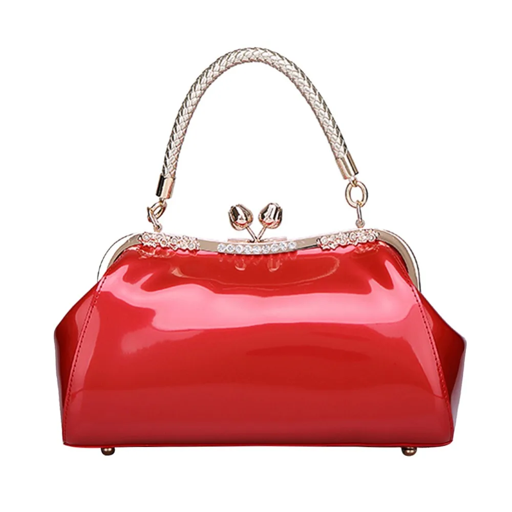 Luxury Women Patent Leather Top handle Bags Fashion Japanned Handbags