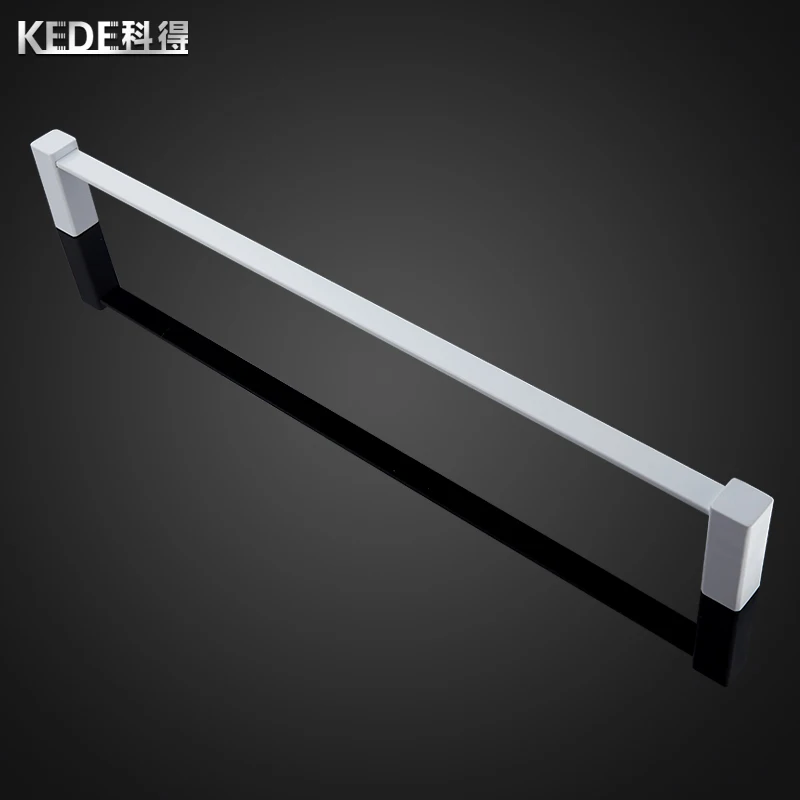 Bathroom Towel Rack Stainless Steel Square Hooks Towel Rail Wall Mounted Towel Bar White Spray Paint Bathroom Hardware Set