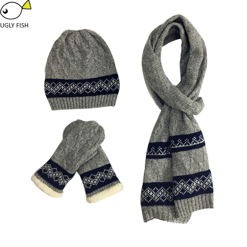 Шапка и шарф комплект женские вязанные трикотажные шапка и шарф для женщин Наборы из шарфа, шапки и перчаток - Цвет: grey