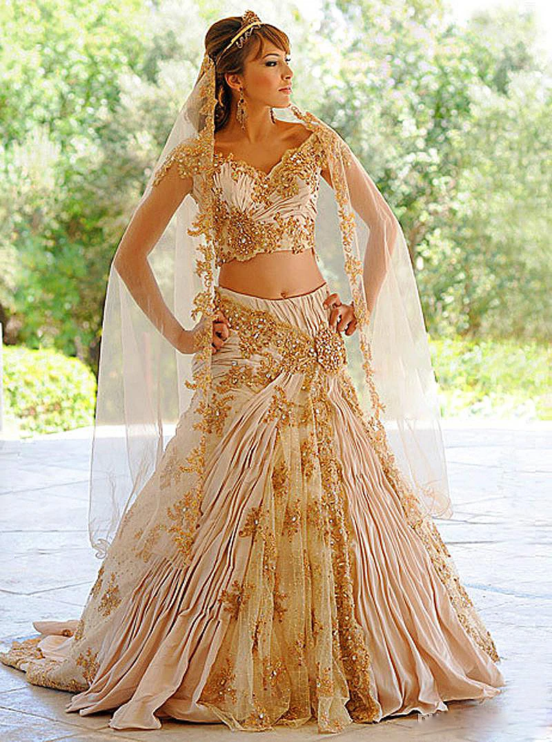 Charming Hot Indian two pieces evening dresses Robe Longue Soiree lace