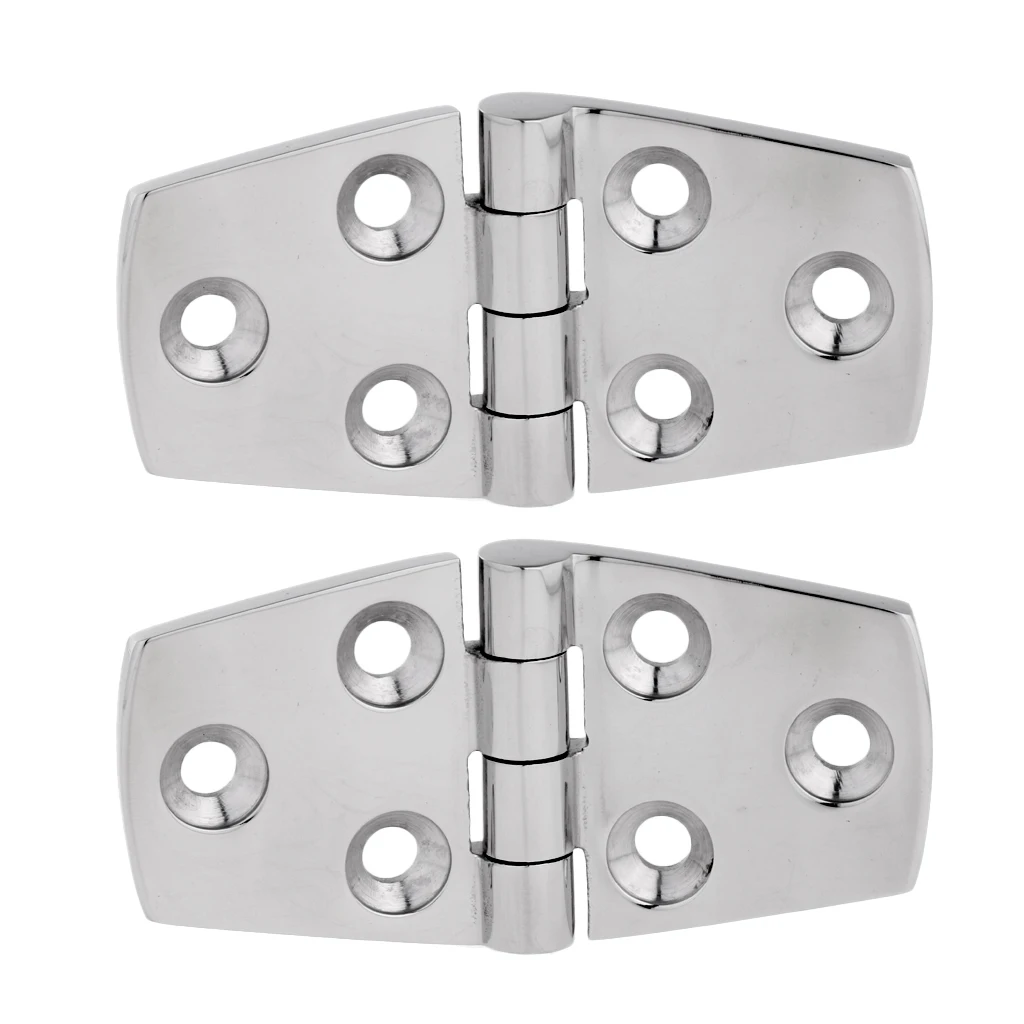 1 Pair Solid Heavy Duty 316 Marine Grade Stainless Steel Boat Cabin Flush Door Hinge Stamp Strap Hinge 76 x 38mm