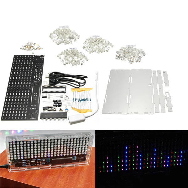 

High Quality DIY MCU Music Audio Frequency Spectrum Lamp 24x8 Kit With Microphone Environmental Sensing