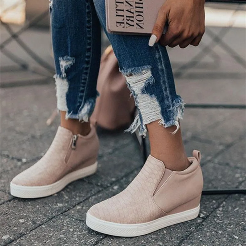 Oeak Ladies casual Korean Slip Female Shoes Femme Vulcanized Shoes Ladies' Casual Slip On Ladies Flat Shoe 2019