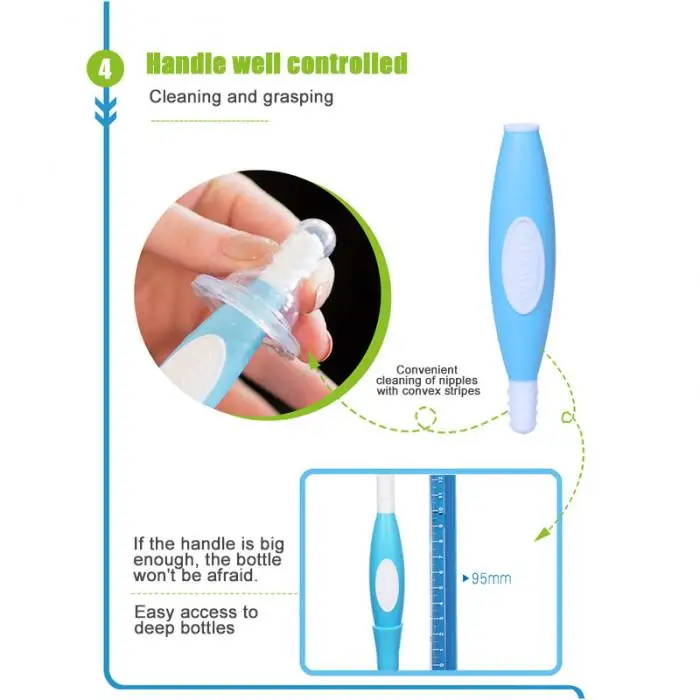 2 в 1 щетка губка бутылки Быстрая Чистка для детских бутылочек инструменты AN88