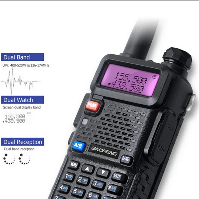 BaoFeng UV-5R 8 Вт Двухдиапазонная рация FM VOX UV5R ham радио двойной дисплей камуфляж