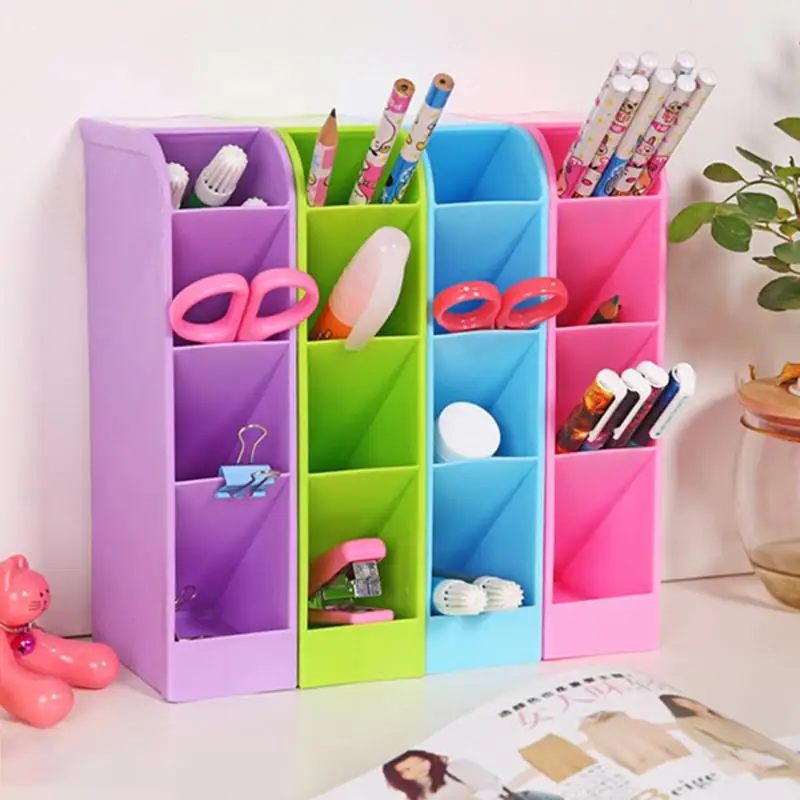 1pc 4 Cells Desktop Storage Box Desk Top Stationery Holder Sundries
