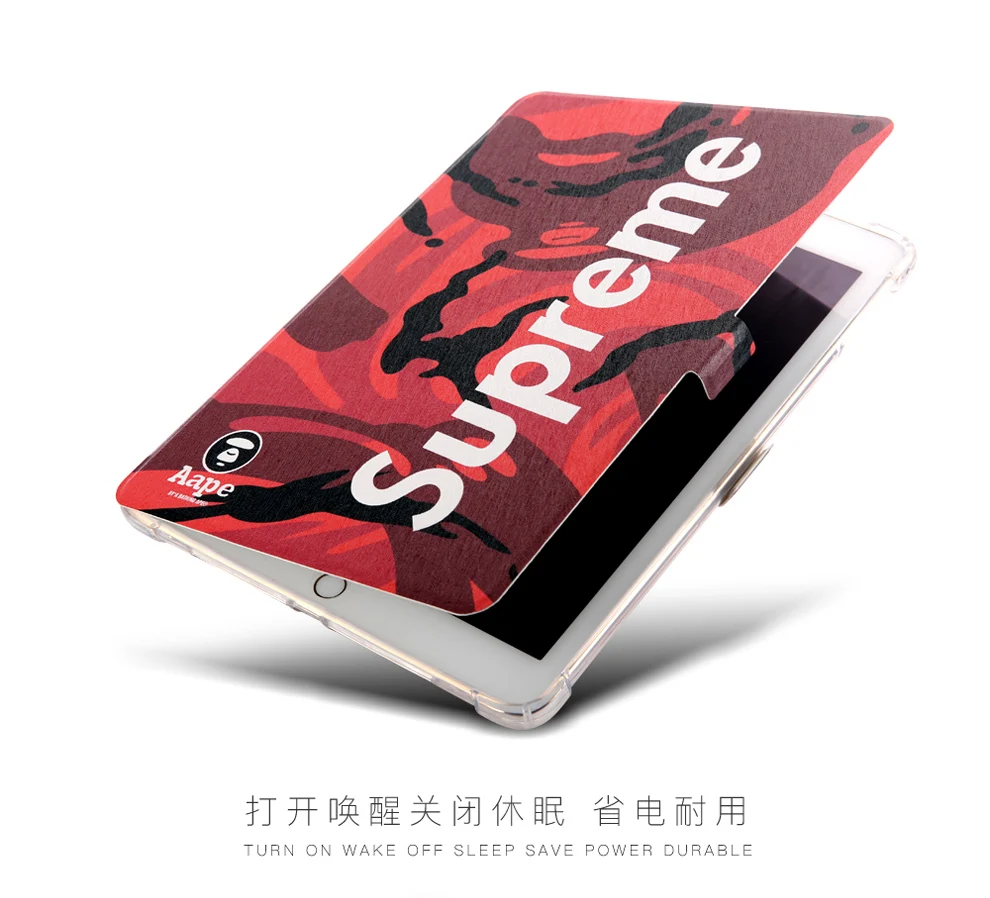 

TPU soft Case Cover for iPad 9.7 2017 /2018 Tablet sleeve Cartoon Surpreme wake sleep case for iPad Pro 9.7 Air 1 Air 2