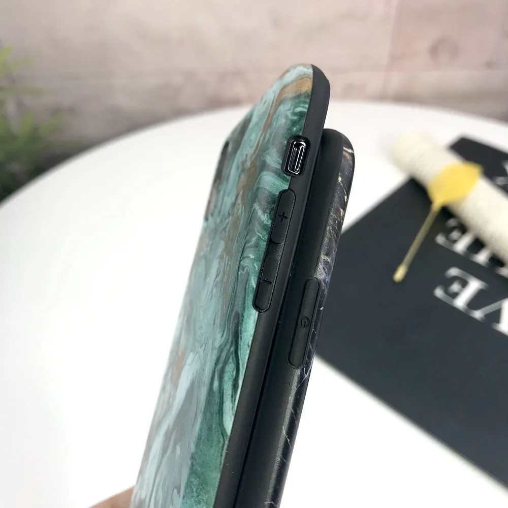 Роскошный Мраморный чехол для телефона iphone X 8 7 Plus XS Max XR 6 6S силиконовый мягкий из