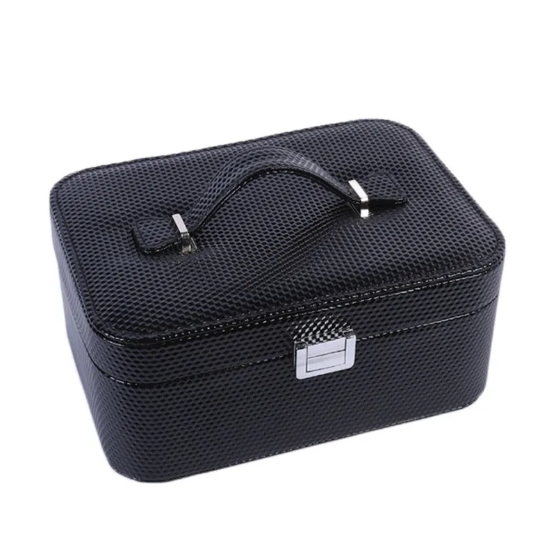 1Pcs Fashion Women's Leather Jewelry Boxes, Cosmetic Bags, Jewelry Boxes Travel Makeup Large Cosmetic Toiletry Zipper Bag Handbag Storage Case HG0484 (15)