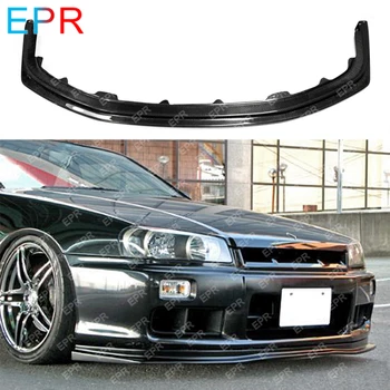 

For Nissan Skyline R34 GTR Carbon Fiber GTT Type D1 Front Lip Body Kit Auto Tuning Part For GTR R34 Carbon GTT Front Lip