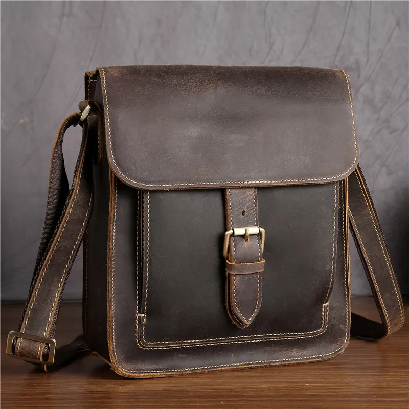 louco praça ferrolho zíper crossbody mensageiro ipad saco para o homem