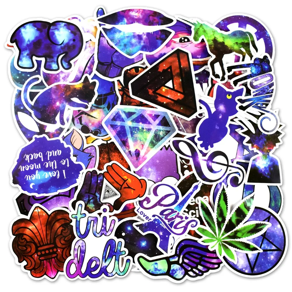 50Pcs Galaxy Stickers Funny Anime Cartoon Sticker for Children Laptop Bicycle Suitcase Guitar Luggage Skateboard Car Vinyl Decal2