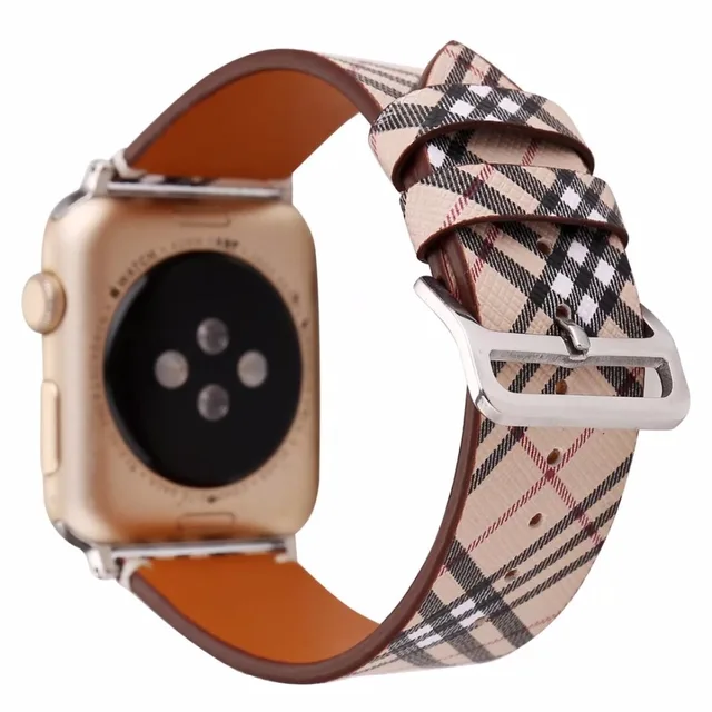Best Offers Plaid Leather Watch Band for Apple Watch iwatch 38/40mm 42/44mm Series 1 2 3 4 Men's Women's Wrist Watch Bracelet I294.