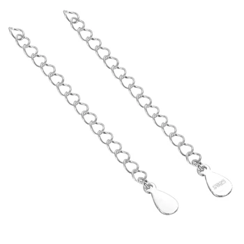 

Valyria 5PCS S925 Silver Twisted Chain with Drop-Shaped Charm Extension Chain Jewelry Making Findings 60mm