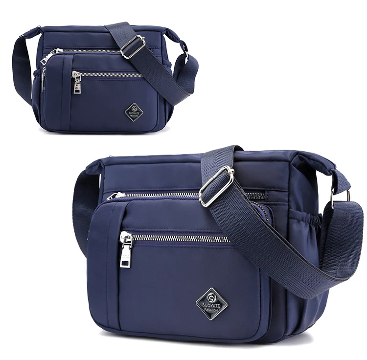 Модная женская сумка-мессенджер с множеством карманов, высокое качество, прочный водонепроницаемый светильник, нейлоновая ткань, женская сумка-мессенджер - Цвет: Синий
