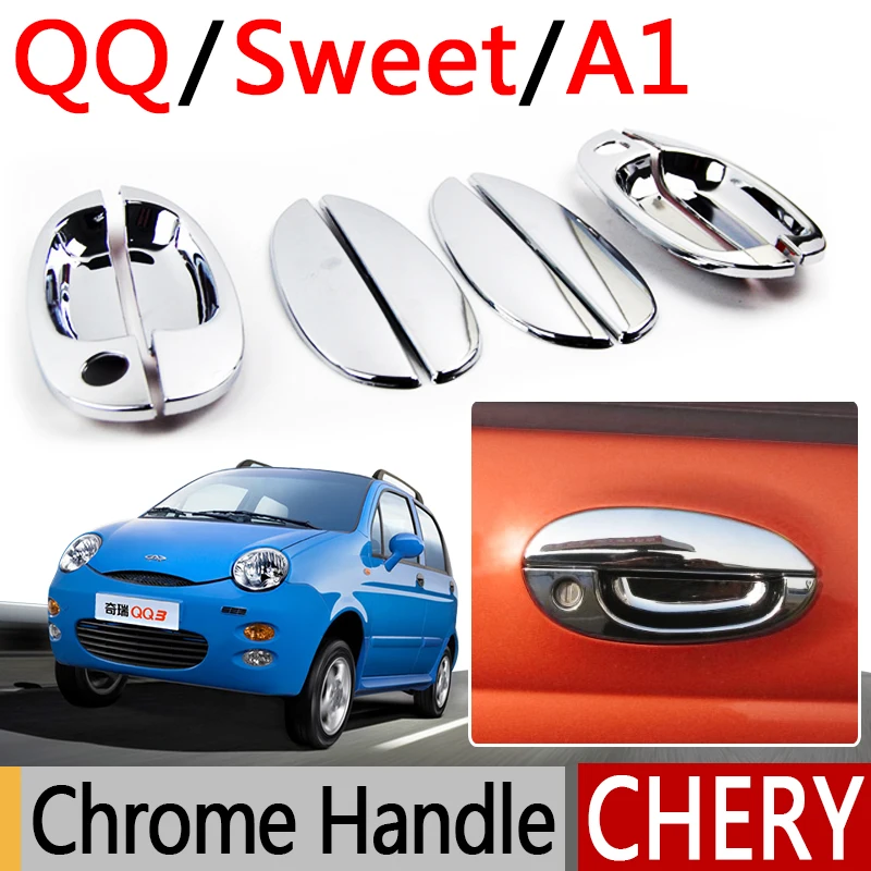 

For Chery QQ A1 Accessories Chrome Door Handle QQ3 QQ6 Sweet IQ MVM110 A1 Kimo 2006 2007 2008 2009 2010 Stickers Car Styling