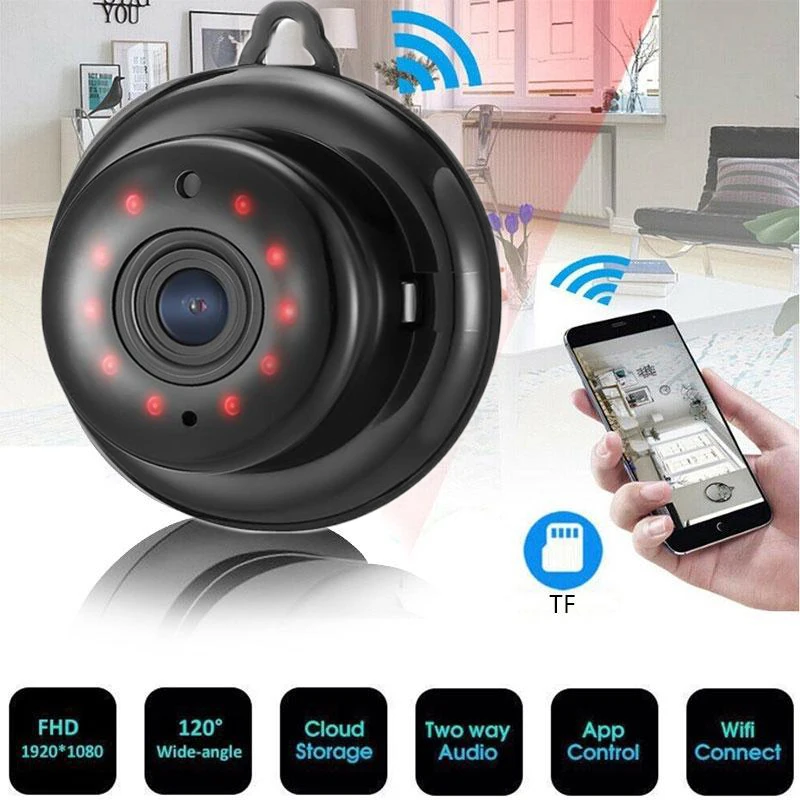 Мини ip камера HD 1080P Wifi Веб видеокамера Беспроводная P2P видеонаблюдения ночного