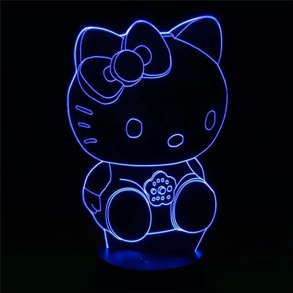 In Stock Hello Kitty 3D Lamp LED Night Light Touch Change Colors